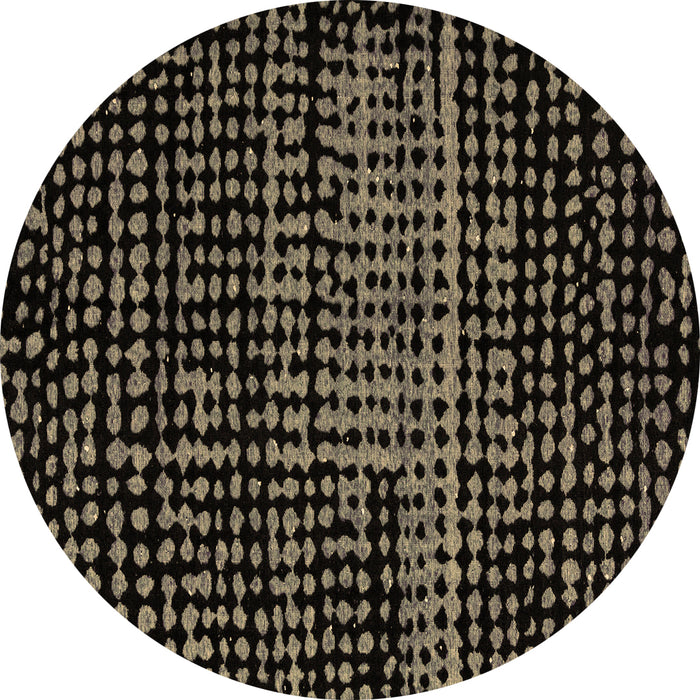 Round Machine Washable Abstract Brown Modern Rug, wshabs4522brn