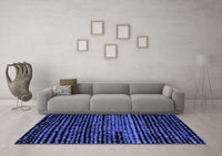 Machine Washable Abstract Blue Modern Rug, wshabs4522blu