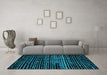 Machine Washable Abstract Turquoise Modern Area Rugs in a Living Room,, wshabs4522turq