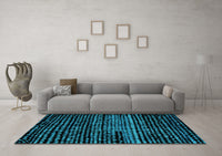 Machine Washable Abstract Turquoise Modern Rug, wshabs4522turq