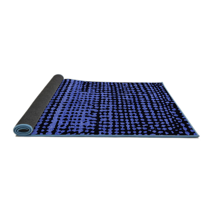 Sideview of Abstract Blue Modern Rug, abs4522blu