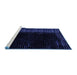 Sideview of Machine Washable Abstract Blue Modern Rug, wshabs4523blu