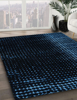 Machine Washable Abstract Black Rug in a Family Room, wshabs4523