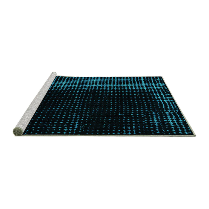 Sideview of Machine Washable Abstract Turquoise Modern Area Rugs, wshabs4523turq