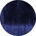 Round Abstract Blue Modern Rug, abs4523blu