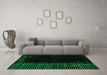 Machine Washable Abstract Green Modern Area Rugs in a Living Room,, wshabs4523grn