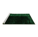 Sideview of Machine Washable Abstract Green Modern Area Rugs, wshabs4523grn