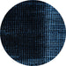 Round Machine Washable Abstract Black Rug, wshabs4523