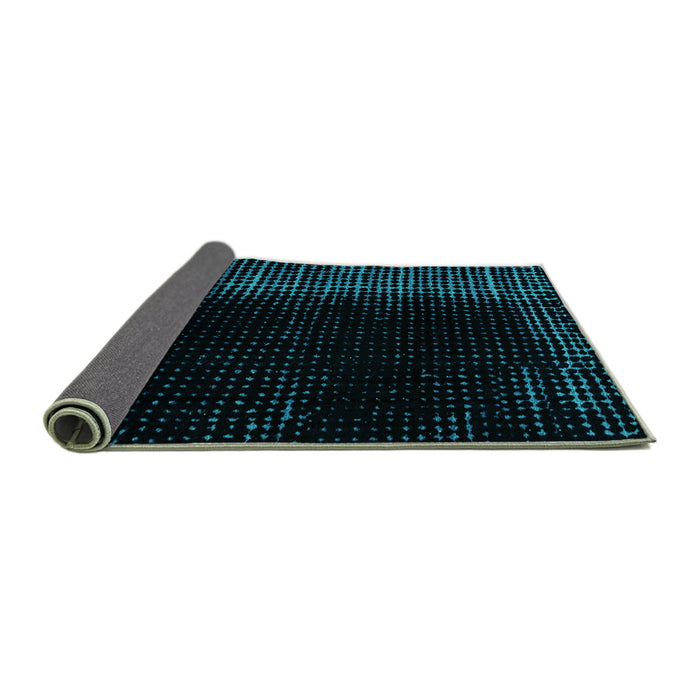 Sideview of Abstract Turquoise Modern Rug, abs4523turq