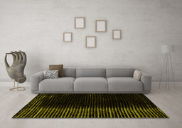 Machine Washable Abstract Yellow Modern Rug in a Living Room, wshabs4523yw