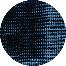 Round Abstract Black Modern Rug, abs4523