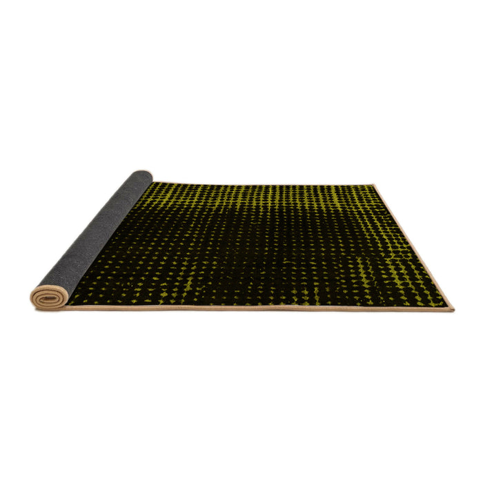 Sideview of Abstract Yellow Modern Rug, abs4523yw