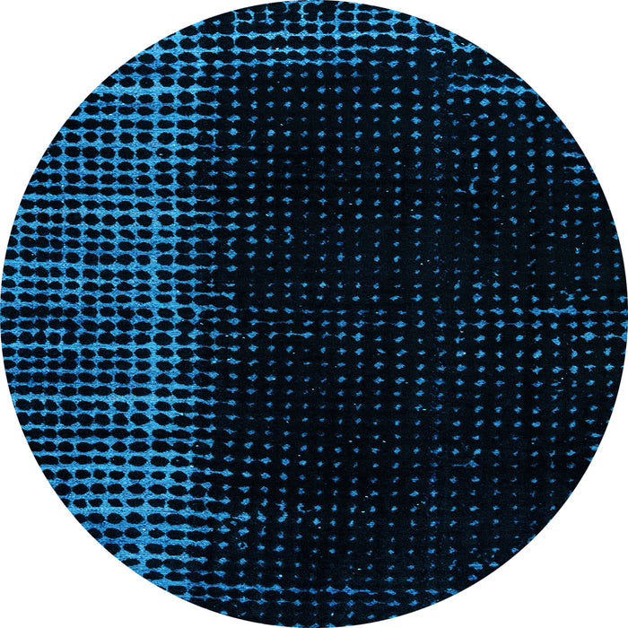 Round Machine Washable Abstract Light Blue Modern Rug, wshabs4523lblu