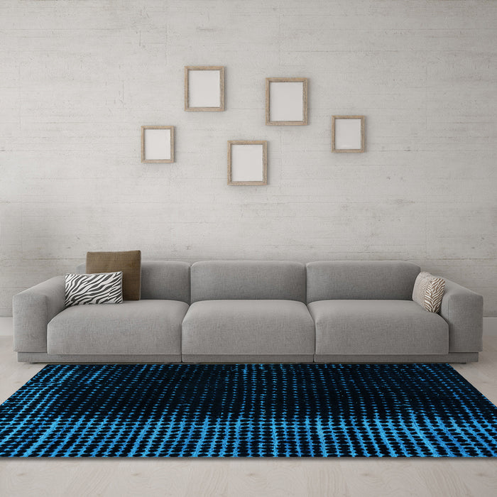 Machine Washable Abstract Light Blue Modern Rug in a Living Room, wshabs4523lblu