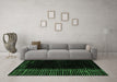 Machine Washable Abstract Emerald Green Modern Area Rugs in a Living Room,, wshabs4523emgrn