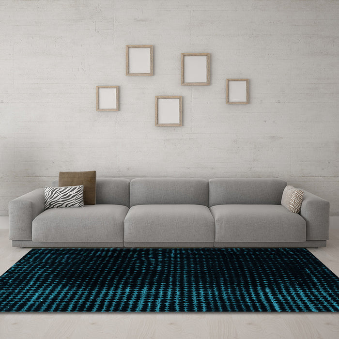 Machine Washable Abstract Light Blue Modern Rug in a Living Room, wshabs4524lblu