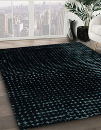 Abstract Dark Slate Gray Green Modern Rug, abs4524