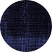 Round Abstract Blue Modern Rug, abs4524blu