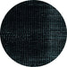 Round Machine Washable Abstract Dark Slate Gray Green Rug, wshabs4524