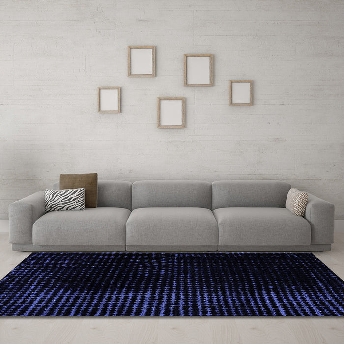 Machine Washable Abstract Blue Modern Rug in a Living Room, wshabs4524blu