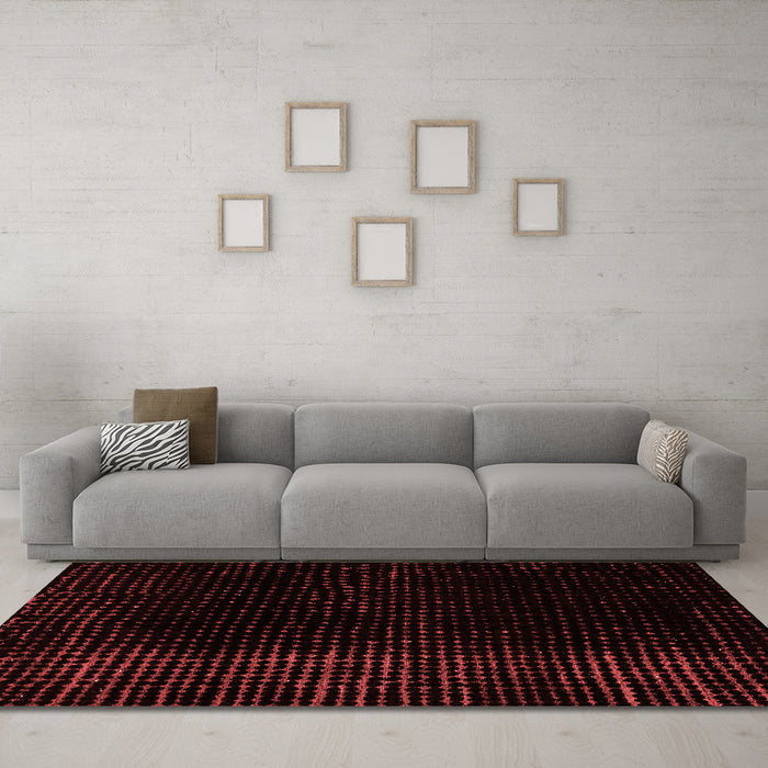 Modern Red Washable Rugs
