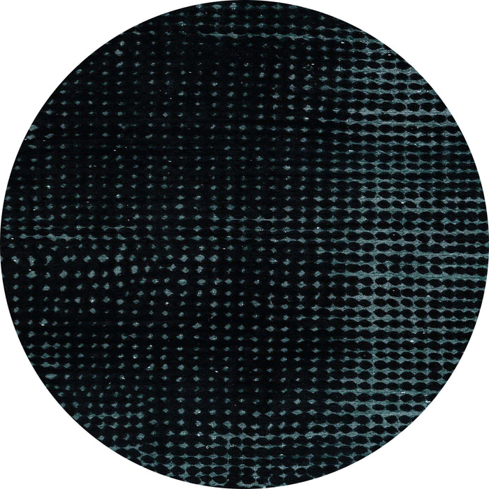 Round Abstract Dark Slate Gray Green Modern Rug, abs4524