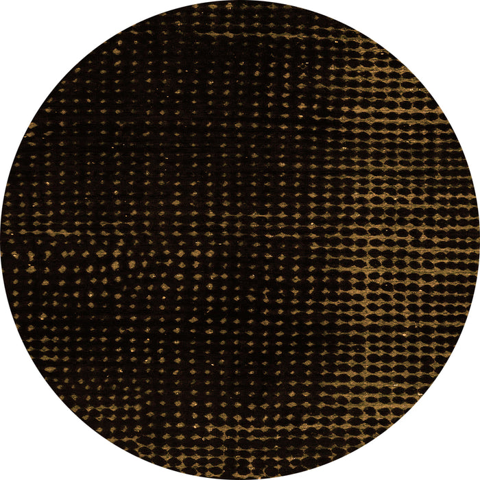 Round Abstract Orange Modern Rug, abs4524org