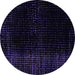 Round Machine Washable Abstract Purple Modern Area Rugs, wshabs4524pur