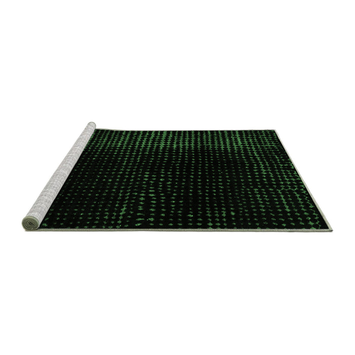 Sideview of Machine Washable Abstract Emerald Green Modern Area Rugs, wshabs4524emgrn