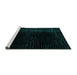 Sideview of Machine Washable Abstract Turquoise Modern Area Rugs, wshabs4524turq