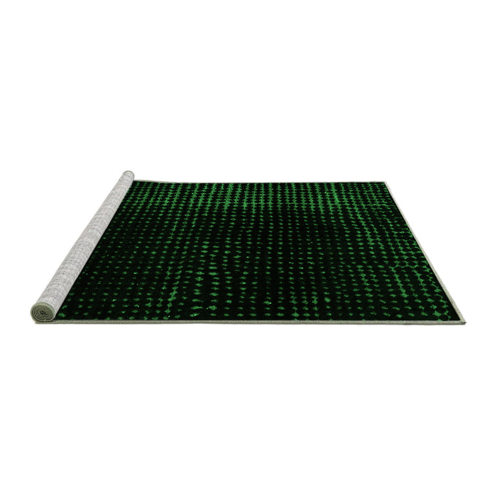 Sideview of Machine Washable Abstract Green Modern Area Rugs, wshabs4524grn