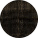 Round Abstract Brown Modern Rug, abs4525brn