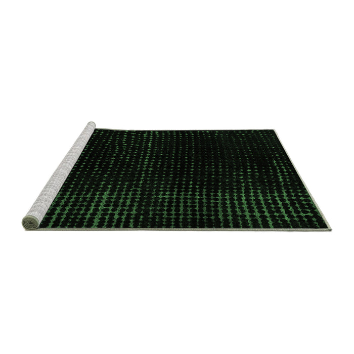 Sideview of Machine Washable Abstract Emerald Green Modern Area Rugs, wshabs4525emgrn