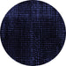 Round Machine Washable Abstract Blue Modern Rug, wshabs4525blu