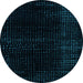 Round Abstract Light Blue Modern Rug, abs4525lblu