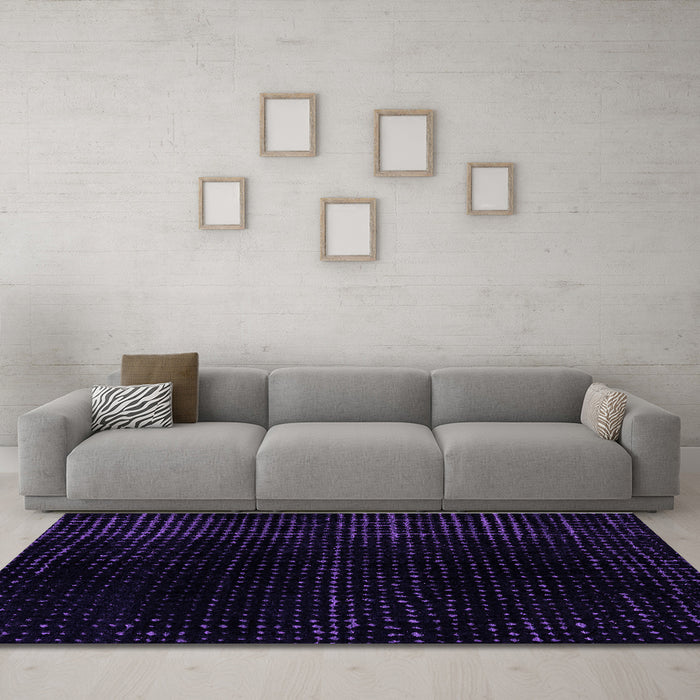 Machine Washable Abstract Purple Modern Area Rugs in a Living Room, wshabs4525pur