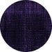 Round Abstract Purple Modern Rug, abs4525pur