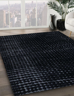 Machine Washable Abstract Dark Slate Gray Green Rug in a Family Room, wshabs4525