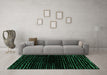 Machine Washable Abstract Green Modern Area Rugs in a Living Room,, wshabs4526grn