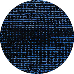 Round Abstract Black Modern Rug, abs4526