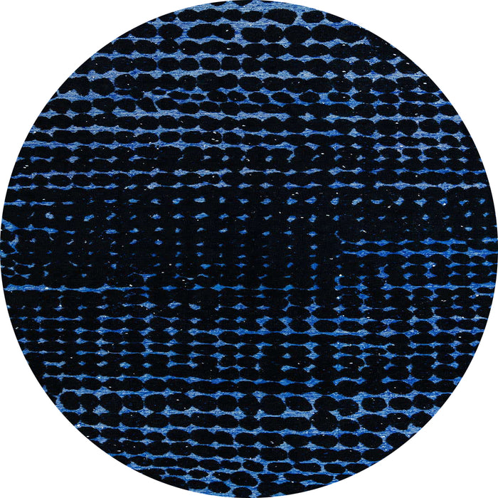 Round Machine Washable Abstract Black Rug, wshabs4526