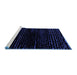 Sideview of Machine Washable Abstract Blue Modern Rug, wshabs4526blu