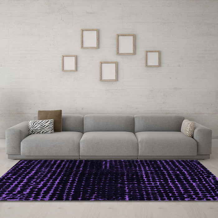 Machine Washable Abstract Purple Modern Area Rugs in a Living Room, wshabs4527pur