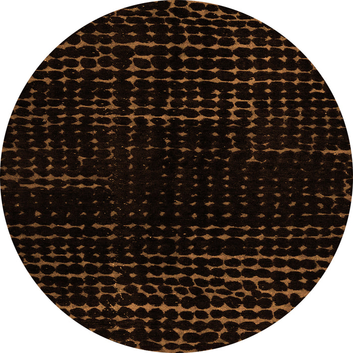 Round Abstract Orange Modern Rug, abs4527org