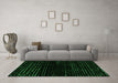 Machine Washable Abstract Green Modern Area Rugs in a Living Room,, wshabs4527grn