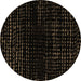 Round Abstract Brown Modern Rug, abs4527brn