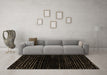 Machine Washable Abstract Brown Modern Rug in a Living Room,, wshabs4527brn