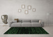 Machine Washable Abstract Emerald Green Modern Area Rugs in a Living Room,, wshabs4527emgrn