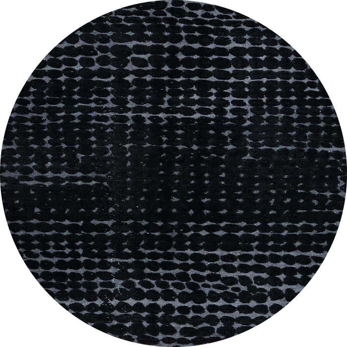 Round Machine Washable Abstract Dark Slate Gray Green Rug, wshabs4527