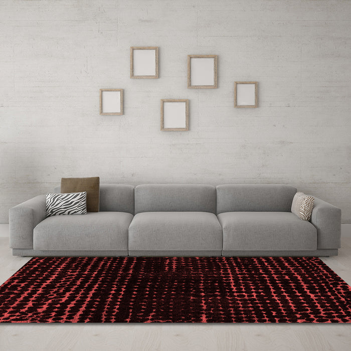 Modern Red Washable Rugs